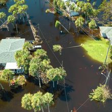 Photo of flooding in a Florida neighborhood following a hurricane.