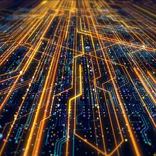 Abstract illustration of a circuit board.