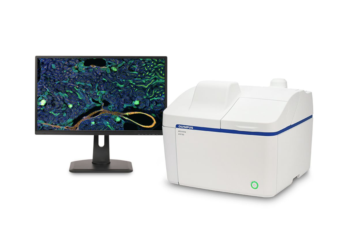 The APEXVIEW APX100 all-in-one microscope from Evident.